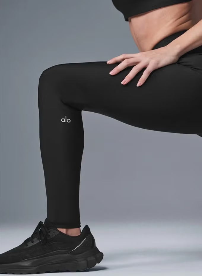 ALO Yoga High-Waist Airlift Leggings, Buttery Soft Tummy Control Yoga Pants for Women, Non-See-Through Workout Leggings - Black - Image 3